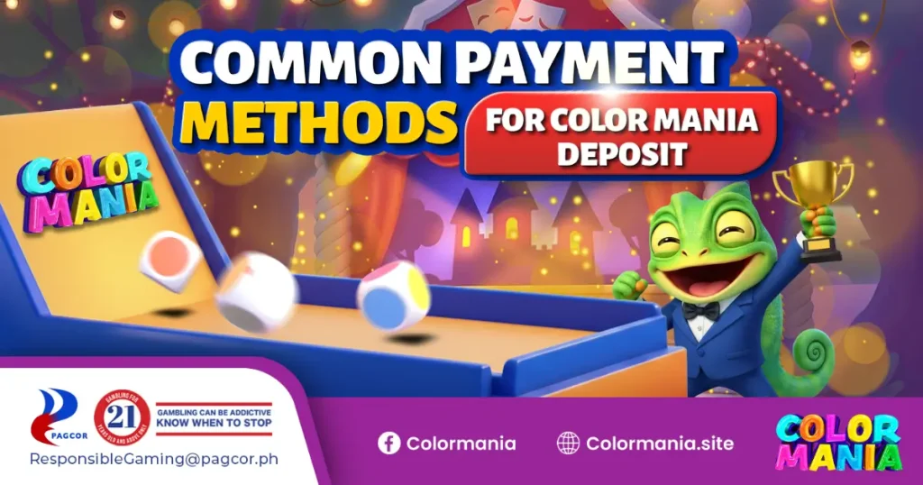 common payment methods for color mania deposit